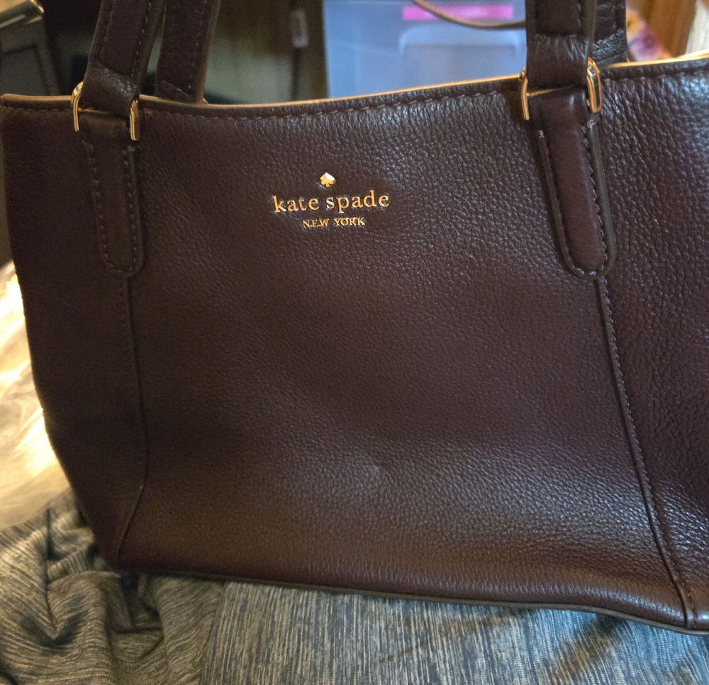 kate spade New York Deep Purple Small Satchel with Gold Accents